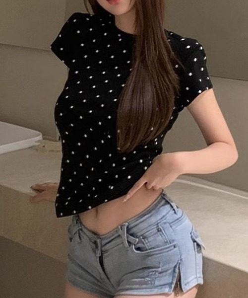 tシャツ ドット柄Tシャツ レディース 楽天市場】Tシャツ トップス カットソー レディース 半袖 ライン