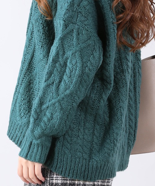 「BLUEEAST」 Vネックニット MEDIUM ネイビー レディース_画像6