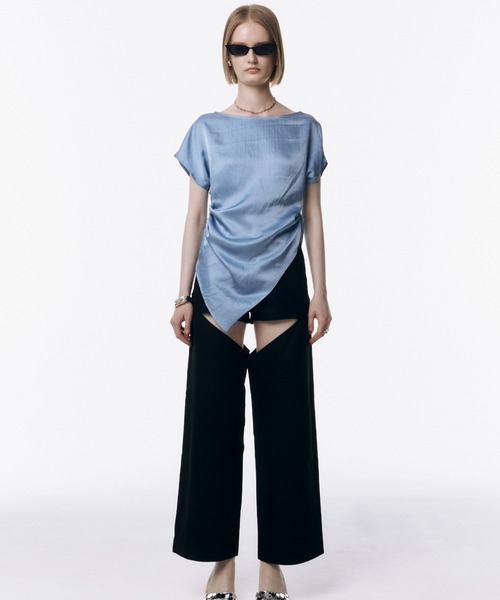 トップス josemoon asymmetry top ASYMMETRY DRAPE KNIT TOPS(F IVORY): TOPSjosemoon