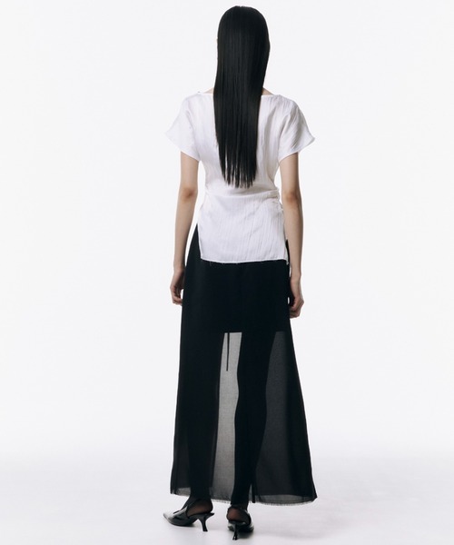 トップス josemoon asymmetry top ASYMMETRY DRAPE KNIT TOPS(F IVORY): TOPSjosemoon