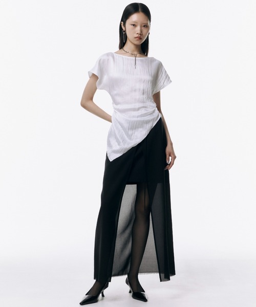 トップス josemoon asymmetry top ASYMMETRY DRAPE KNIT TOPS(F IVORY): TOPSjosemoon