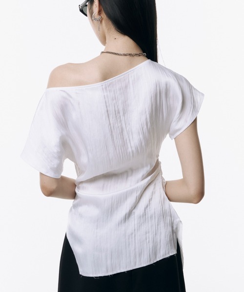 トップス josemoon asymmetry top ASYMMETRY DRAPE KNIT TOPS(F IVORY): TOPSjosemoon
