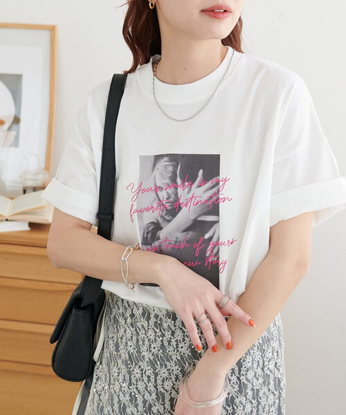 Discoat tシャツ 「WEB限定」モノクロロゴカラーポイントビッグ
