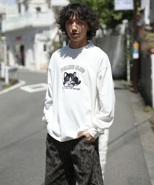 eiπe 猫　刺繍　ロンT aimoha｜HOOK -original- ふわふわ猫刺繍ロンTEE | Rakuten Fashion