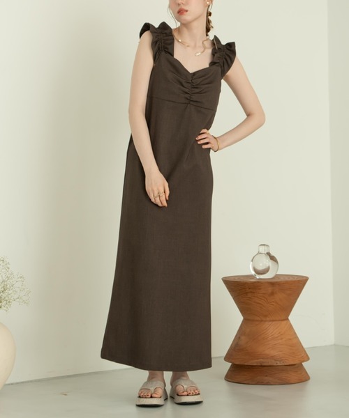 美品！hinari ワンピース　グリーン HiROMITHiSTLE》ワンピース （ロング・マキシ丈ワンピース