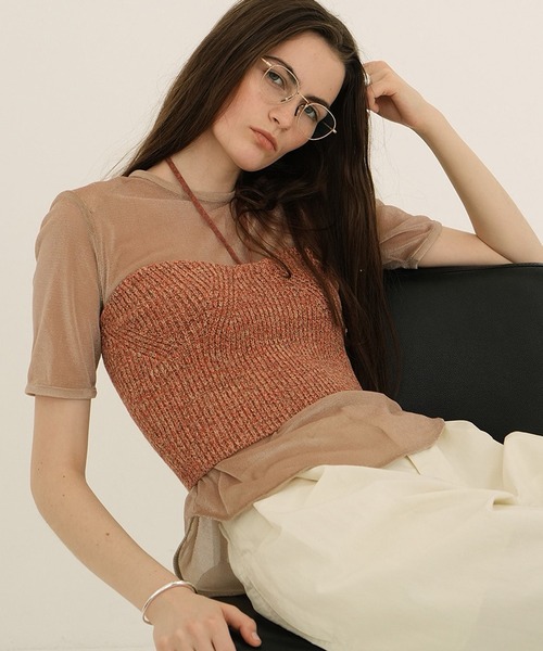 CLANE（クラネ） チューブトップ ベアトップ HEATHER COTTON KNIT