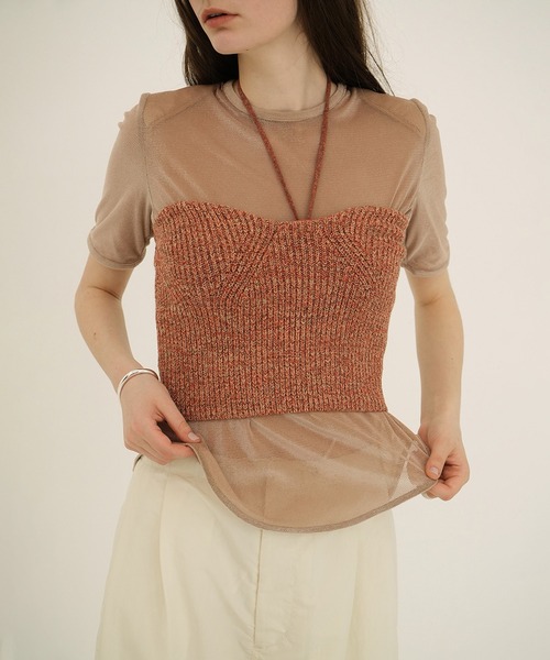 CLANE（クラネ） チューブトップ ベアトップ HEATHER COTTON KNIT