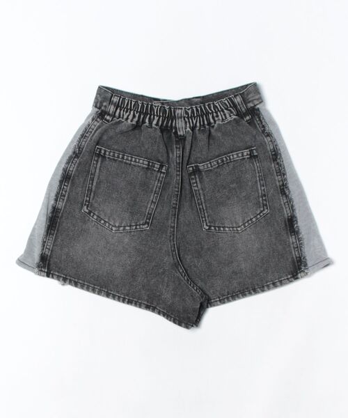 パンツ 「裏毛×切替デザイン」レディース デニムショートパンツ ハイ