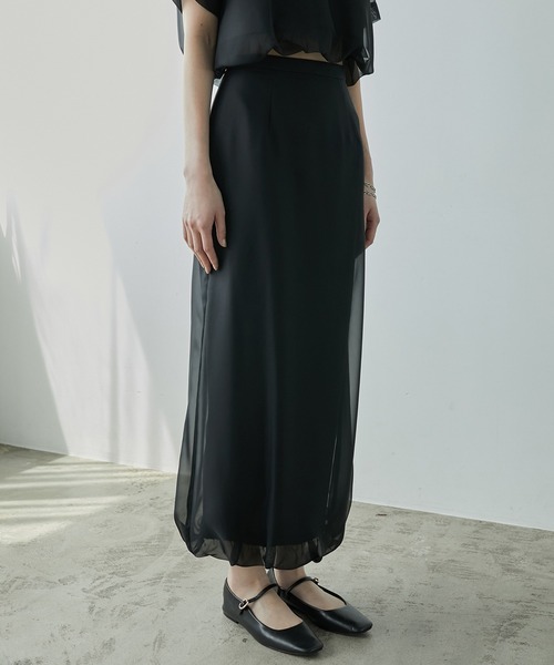 ルシェルブルー　ロングスカート LE CIEL BLEU（ルシェルブルー）の「Transparent Long Knit