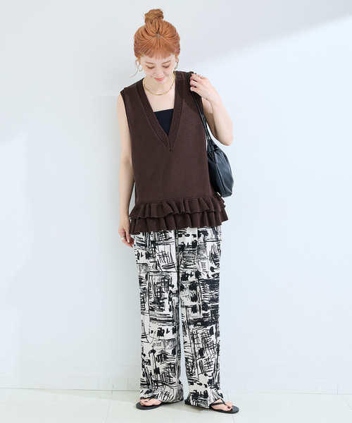 BC.STOCK ベスト　ジレ B.C STOCK ベスト ジレ 手洗い可 / 接触冷感 ヘムダブルフリルV