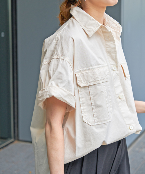 美品★Spick&Span | 23SS ミルクティベージュ リネンシャツ Spick＆Span 「Spick & Span」 半袖シャツ FREE ベージュ