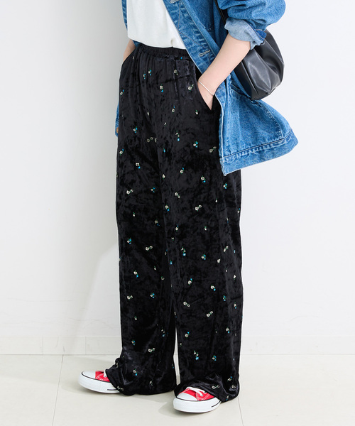 アルベロ、かわいいパンツ ウールチノサイドドロストワイドパンツ|allureville OFFICIAL