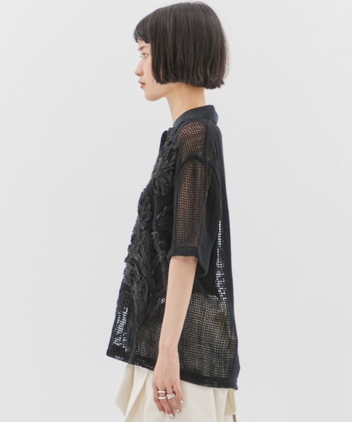 TAG（PORTER） ブラウス シャツ 「TAAKK/ターク」MESH EMBROIDERY POLO