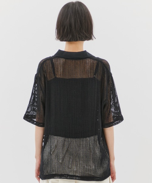 TAG（PORTER） ブラウス シャツ 「TAAKK/ターク」MESH EMBROIDERY POLO