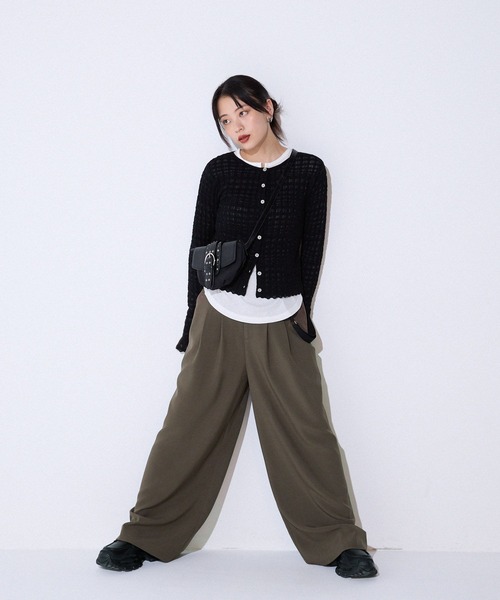 カシス様 JEANASIS スラックス パンツ サスツキワイドパンツ/583255