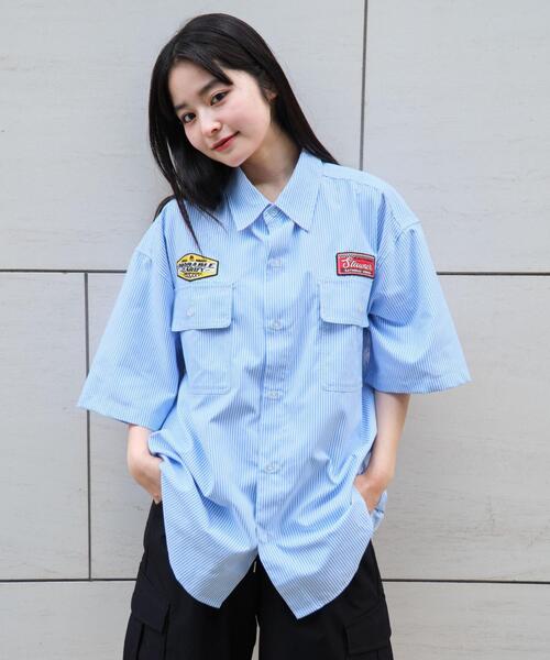 WEGO（ウィゴー） シャツ 半袖 WEGO/オックスフォードワッペンシャツ