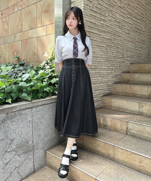 F i.n.t（フィント） tシャツ タータンチェックネクタイ付きシャツ