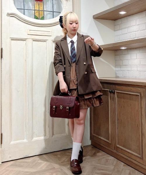 F i.n.t（フィント） tシャツ タータンチェックネクタイ付きシャツ