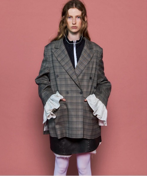 メゾンスペシャル　パフスリーブ ジャケットドレス　グレー MAISON SPECIAL（メゾンスペシャル）の「Puff Sleeve Tunic