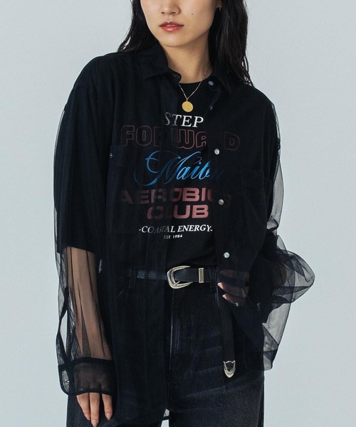 ブラウス シャツ (CREOLME)SHEER L/S SHIRT レディース