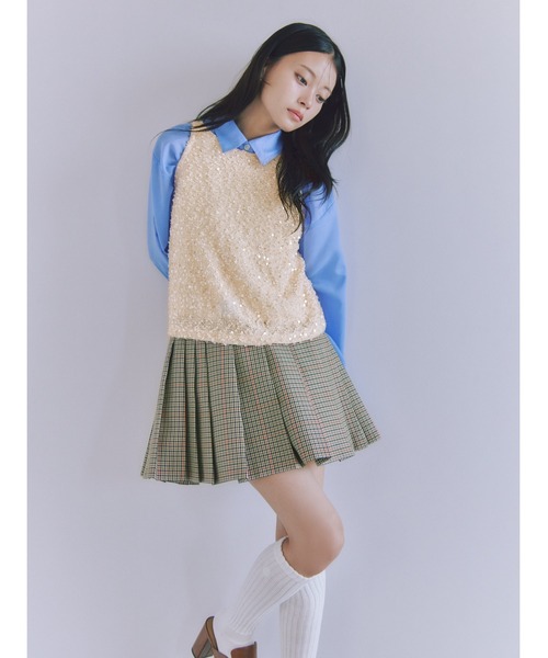 【新品未使用】SNIDEL♡シアープリーツシャツ ライトブルー SNIDEL（スナイデル） ブラウス シャツ Sustainableシアーシャツ
