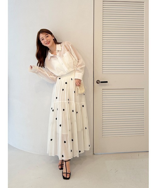 SNIDEL（スナイデル） ブラウス シャツ Sustainableシアーシャツ