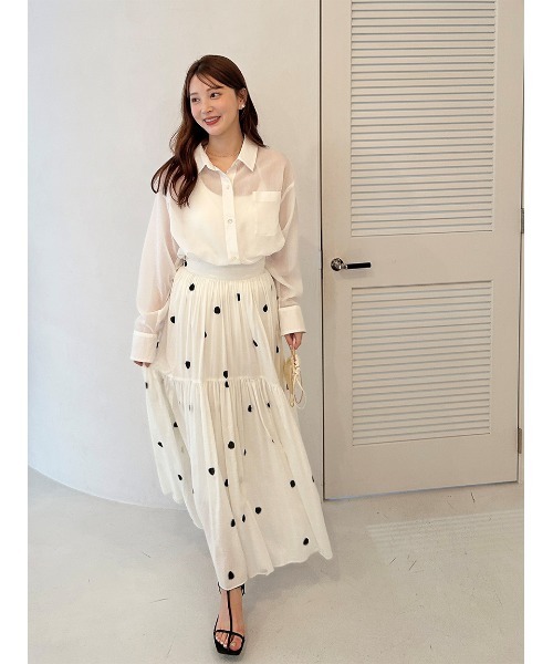 SNIDEL（スナイデル） ブラウス シャツ Sustainableシアーシャツ