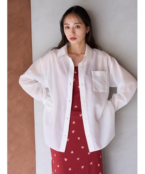 SNIDEL（スナイデル） ブラウス シャツ Sustainableシアーシャツ