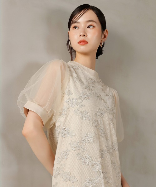 Kana ドレス 刺繍レース チュール Aライン ティアード
