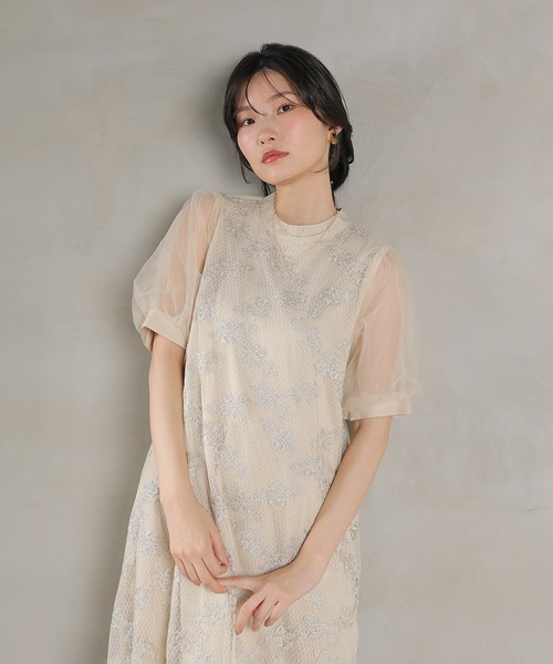Kana パーティードレス ドレス 刺繍レース チュール Aライン