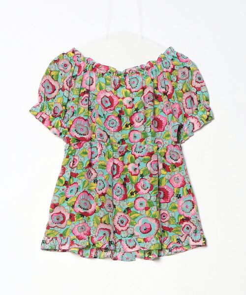 「nanette lepore」 花柄半袖ブラウス - ブルー レディース_画像2