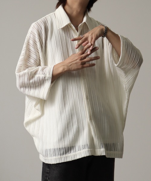 「welise」 半袖シャツ M ホワイト系その他 メンズ_画像4