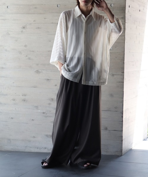 「welise」 半袖シャツ M ホワイト系その他 メンズ_画像9