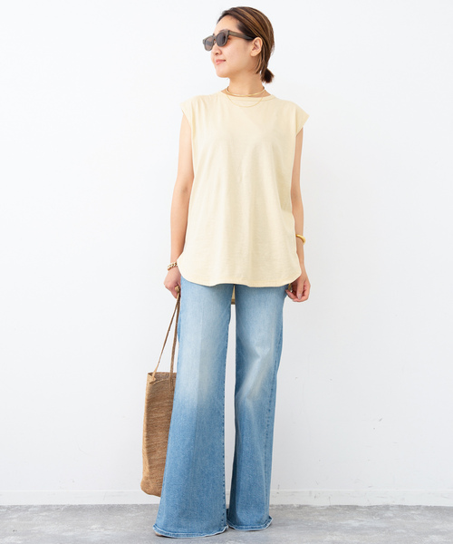 「CALUX」 半袖Tシャツ FREE ブルー系その他 レディース_画像6