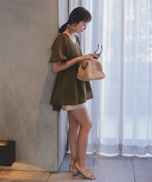 「titivate」 半袖ブラウス M ブラック レディース_画像3