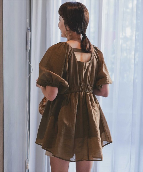 「titivate」 半袖ブラウス M ブラック レディース_画像4