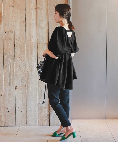 「titivate」 半袖ブラウス M ブラック レディース_画像7