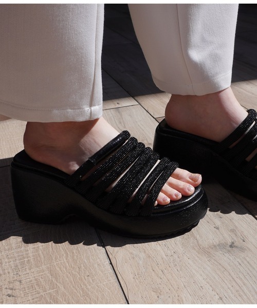 「ANAP」 フラットサンダル M ピンク レディース_画像5