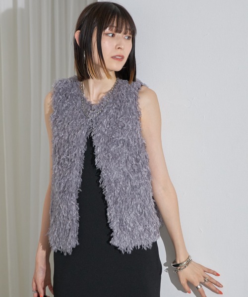 each alchemist ベスト ジレ ノースリフリンジファーベスト レディース