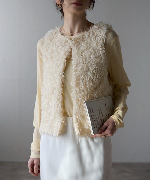 each alchemist ベスト ジレ ノースリフリンジファーベスト レディース