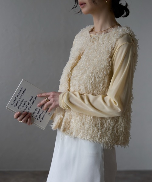 each alchemist ベスト ジレ ノースリフリンジファーベスト レディース