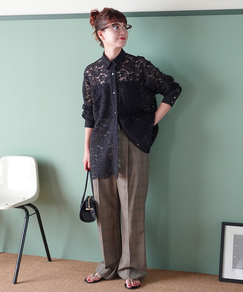 Spick＆Span（スピック アンド スパン） ブラウス シャツ レースシャツ