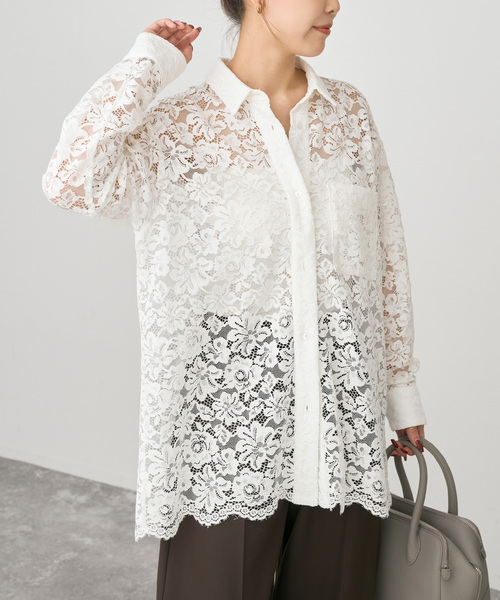 Spick＆Span（スピック アンド スパン） ブラウス シャツ レースシャツ