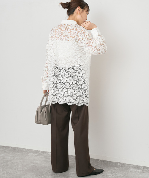 Spick＆Span（スピック アンド スパン） ブラウス シャツ レースシャツ