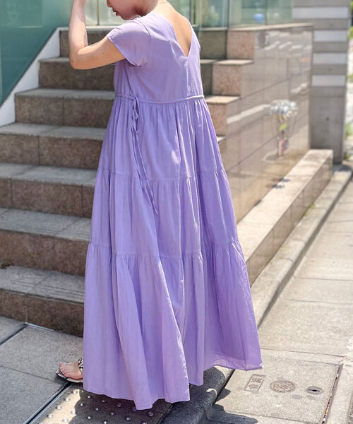 「NOLLEY'S」 半袖ワンピース FREE ラベンダー レディース_画像5