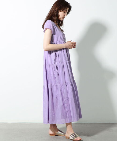 「NOLLEY'S」 半袖ワンピース FREE ラベンダー レディース_画像7