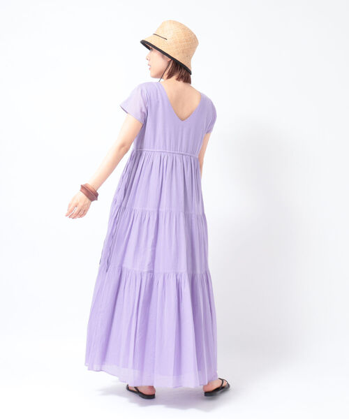 「NOLLEY'S」 半袖ワンピース FREE ラベンダー レディース_画像8
