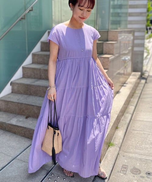 「NOLLEY'S」 半袖ワンピース FREE ラベンダー レディース_画像9