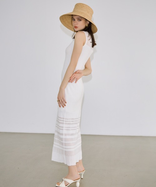 「EIMY ISTOIRE」 ノースリーブワンピース FREE ホワイト レディース_画像3