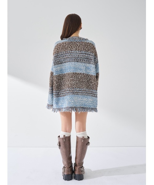 Darich（ダーリッチ） カーディガン ツイードボーダーニット